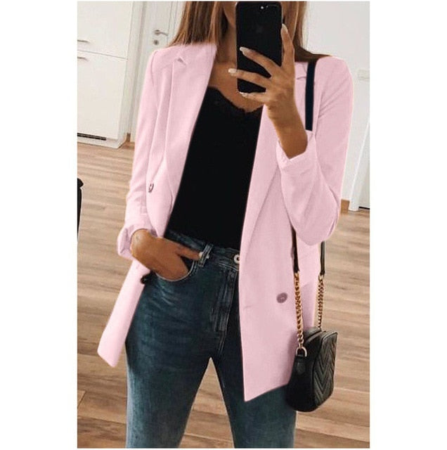 Womens Jacket Autumn Winter Office Ladies Clothes Long Sleeve OL Coat feminino Eleagnt veste femme vintage Classic Streetwear